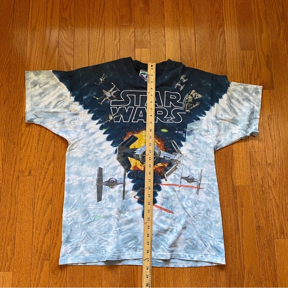 Vintage Liquid Blue Star Wars T Shirt Darth Vader X Wing Tie Starfighter - Picture 4 of 7